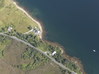Oblique aerial view of the fish trap, looking NNE.