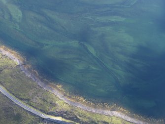 Oblique aerial view of the fish trap, looking NW.