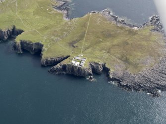 Oblique aerial view of the Neist Point Lighthouse, looking E.