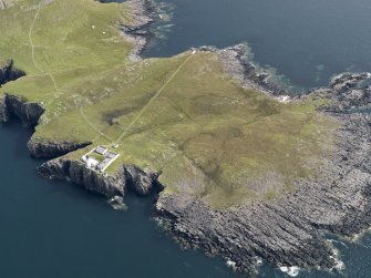 Oblique aerial view of the Neist Point Lighthouse, looking ENE.