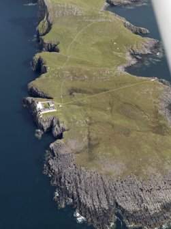 Oblique aerial view of the Neist Point Lighthouse, looking NE.