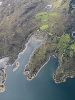 General oblique aerial view of the area around Loch a' Mhuilinn, looking SSW
