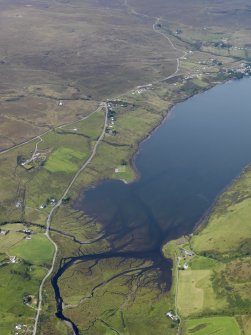 General oblique aerial view of Merkadale and Loch Harport, Skye, looking W.