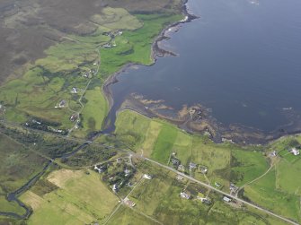 General oblique aerial view of Gearymore, Skye, looking SSW.