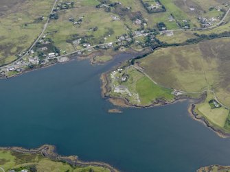 Oblique aerial view of Kinloch, Skye, looking E.