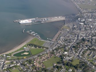 Oblique aerial view of Stranraer and the harbour, taken from the WSW.