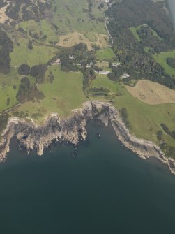 General oblique aerial view of Knockbrex, taken from the SW.