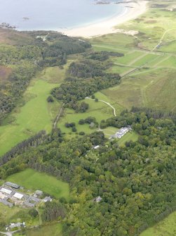 Oblique aerial view of Colonsay House and Kiloran Farm, taken from the SSE.