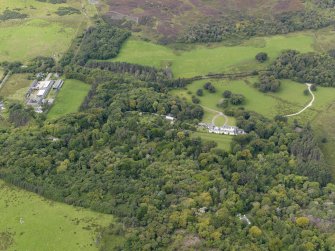 Oblique aerial view of Colonsay House and Kiloran Farm, taken from the SE.