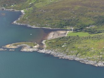 General oblique aerial view of Lussa Bay, Jura, taken from the SE.