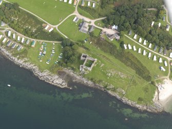 Oblique aerial view of Castle Sween, taken from the WNW.