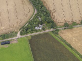 Oblique aerial view of the lodge taken from the SSE.