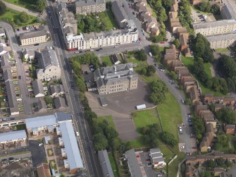 Oblique aerial view of the school, taken from the W.