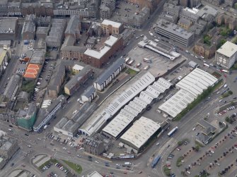 Oblique aerial view of the bus station, taken from the ESE.