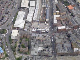 Oblique aerial view of the bus station, taken from the NNW.