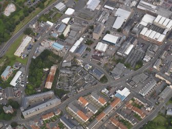 Oblique aerial view of the former mill site taken from the SW.