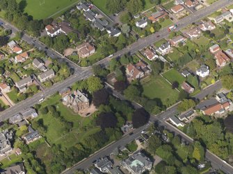 General oblique aerial view of Red Court centred on the house taken from the SW.