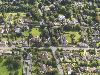 General oblique aerial view of Red Court centred on the house taken from the N.