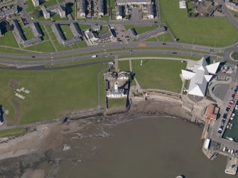 Oblique aerial view of the lighthouse, taken from the ESE.