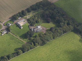 General oblique aerial view of the Usan estate, centred on Usan House, taken from the W.