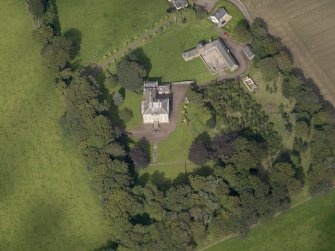 General oblique aerial view of the Usan estate, centred on Usan House, taken from the SSW.