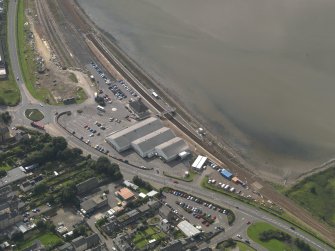 Oblique aerial view of Montrose railway station, taken from the NE.