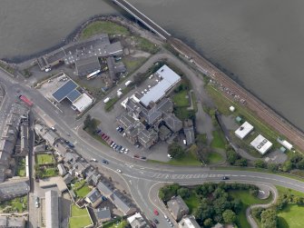 Oblique aerial view of Montrose Royal Infirmary, taken from the ENE.