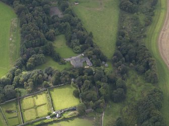 Oblique aerial view of Langley Park House, taken from the NE.