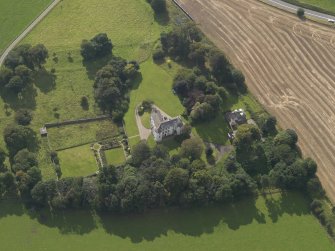 Oblique aerial view of Kinnaber House, taken from the NNE.