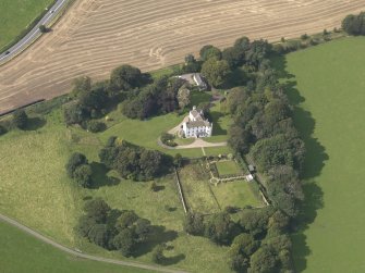 Oblique aerial view of Kinnaber House, taken from the SE.