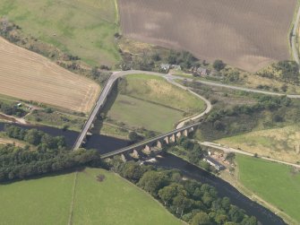 Oblique aerial view of Lower North Water bridge and North Water Viaduct, taken from the SE.