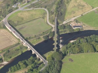 Oblique aerial view of Lower North Water bridge and North Water Viaduct, taken from the SSE.