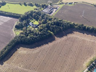General oblique aerial view of the Drumkilbo estate, centred on Drumkilbo House, taken from the NW.