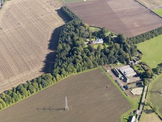 General oblique aerial view of the Drumkilbo estate, centred on Drumkilbo House, taken from the SW.
