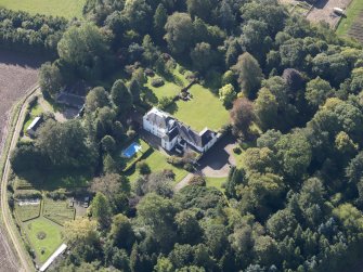 Oblique aerial view of Drumkilbo House, taken from the NNE.