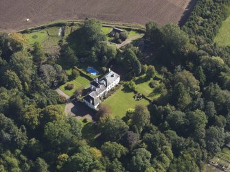 Oblique aerial view of Drumkilbo House, taken from the NW.