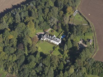 Oblique aerial view of Drumkilbo House, taken from the SW.