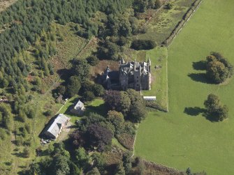 General oblique aerial view  of Balintore Castle Estate, centred on Balintore Castle, taken from the WSW.