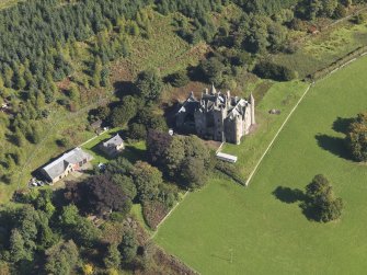 General oblique aerial view  of Balintore Castle Estate, centred on Balintore Castle, taken from the W.