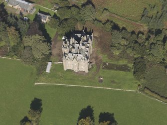 General oblique aerial view  of Balintore Castle Estate, centred on Balintore Castle, taken from the S.