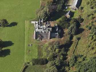 General oblique aerial view  of Balintore Castle Estate, centred on Balintore Castle, taken from the E.