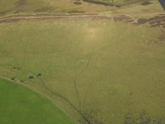 General oblique aerial view  of Strone Hill, centred on the remains of the field system and township, taken from the S.