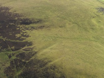 General oblique aerial view  of Strone Hill, centred on the remains of the field system and township, taken from the NNW.