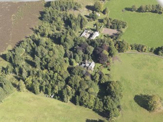 General oblique aerial view  of Ascreavie House estate, centred on Ascreavie House, taken from the WSW.