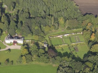 General oblique aerial view of Balnamoon House estate, centred on Balnamoon House, taken from the S.