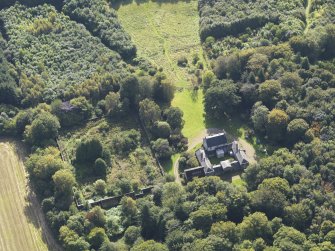 General oblique aerial view of Kintrockat House estate, centred on Kintrockat House, taken from the N.