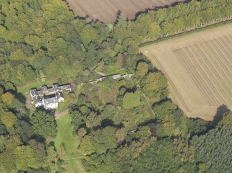 General oblique aerial view of Kintrockat House estate, centred on Kintrockat House, taken from the S.