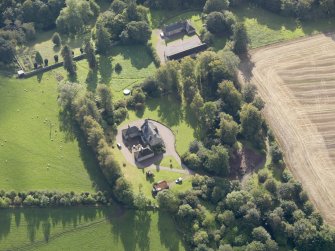 General oblique aerial view of Ardovie House estate, centred on  Ardovie House, taken from the N.