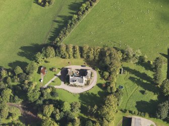 General oblique aerial view of Ardovie House estate, centred on  Ardovie House, taken from the WSW.