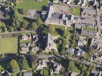 General oblique aerial view of St. Andrew Street, Brechin, centred the St. Andrew's Episcopal Church, taken from the W.